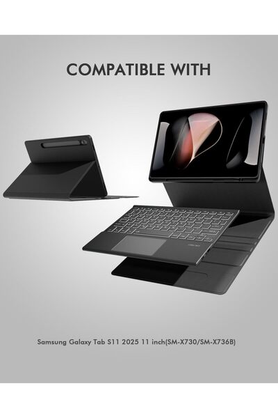 HYX Bluetooth Keyboard Case for Samsung Galaxy Tab S11 11-inch (2025) with Trackpad & 7-Color Keyboard