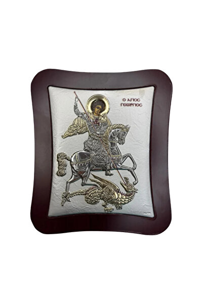 SLEVORI Icoană de argint Sfântul Gheorghe 16 x 20