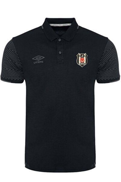 Beşiktaş Original Licensed Uv Printed Polo Neck Black Sports T-Shirt