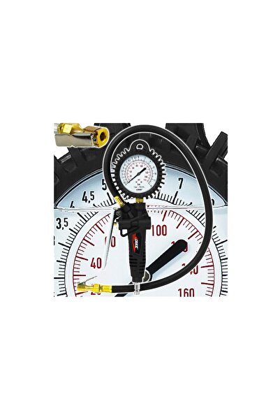 VERKE Pistol pentru umflat roti cu manometru 0 - 12 bari,