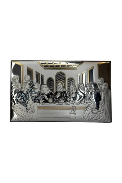 SLEVORI Icoană din argint „Cina cea de Taină” 30 x 18 cm