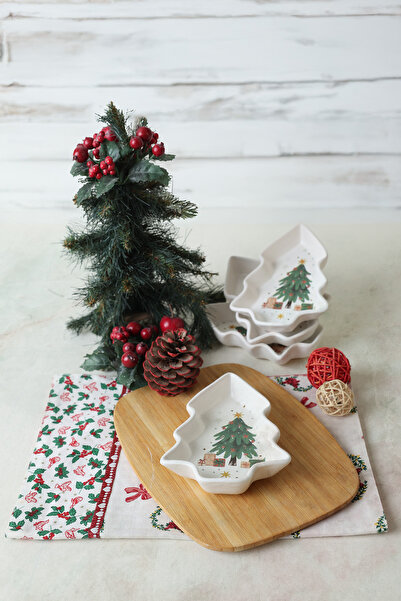 Keramika Χριστουγεννιάτικο Μπολ Σνακ Πεύκο 17 εκ. 4 Τεμάχια 23770