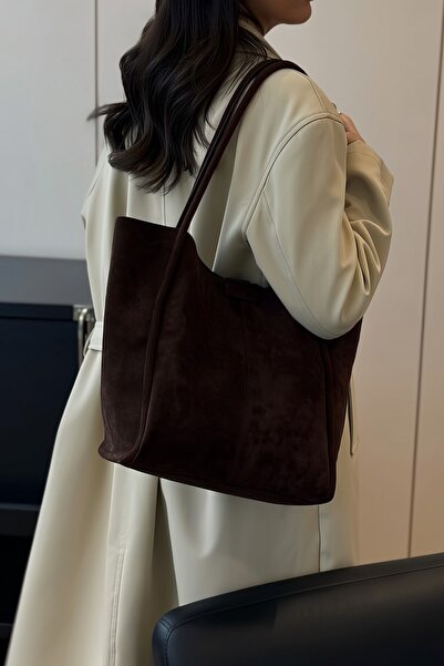 BAHELS Geantă de mână și de umăr pentru femei Bitter Brown Suede