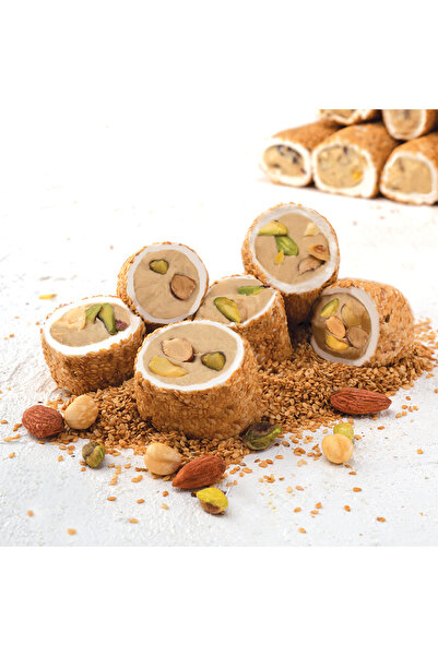 Lokum Atölyesi حلوى اللقم التركية الحلال بالسمسم والطحينة والفستق والبندق واللوز 600 جرام