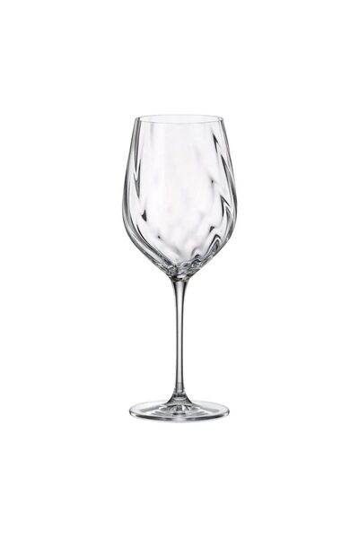 BOHEMİA CRYSTAL Set of 6 Wine Glasses Crystal Bohemia Uria Optic 480 ml Transparent