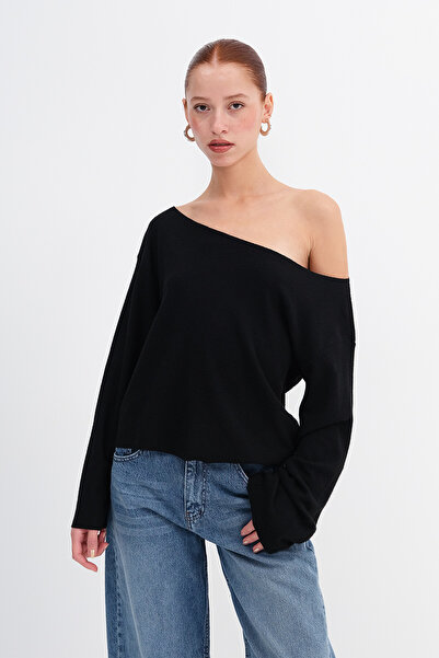 Addax Boat Neck Long Sleeve Blouse B1417