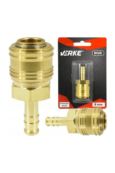 VERKE Cupla rapida pneumatica din alama pentru furtun 8 mm,