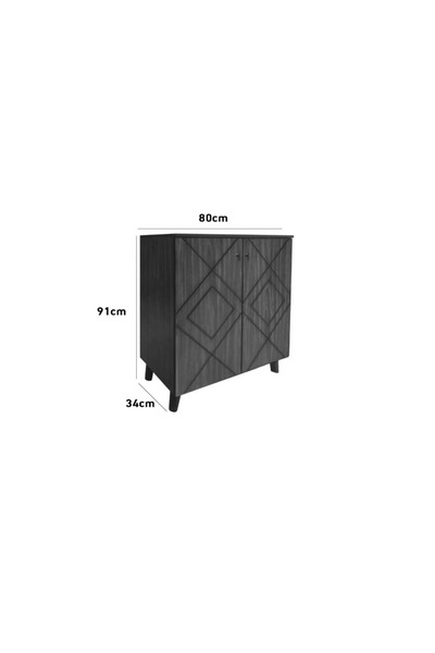 BAITY Two-door Malaysian wood shoe cabinet, 4 tiers - brownish gray