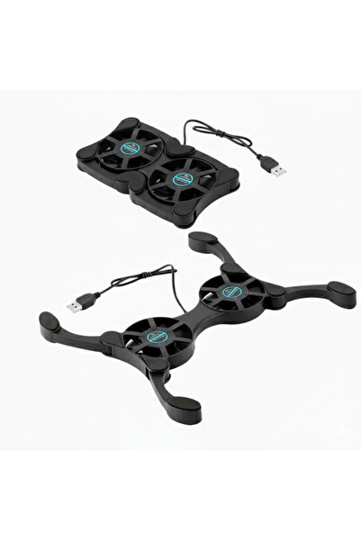 Generic حامل مروحة تبريد صغير للكمبيوتر المحمول بمنفذ USB مع وسادة تبريد قابلة للطي ونظام عادم محمول