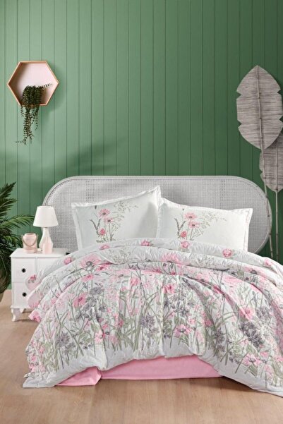 eco concept Ranforce 100% Cotton Double Duvet Cover Set Angola V1 Pink