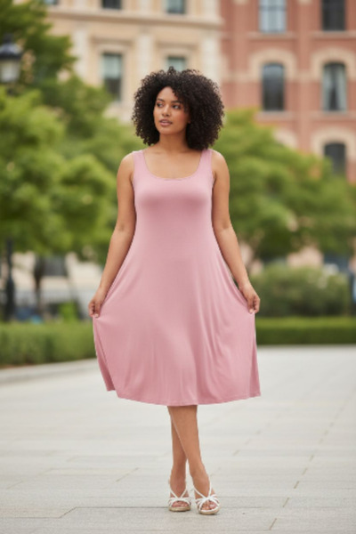 KapadokyaButik Thick Strap Summer Plus Size Dress
