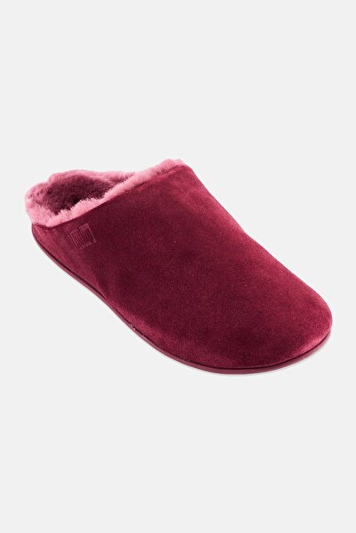 Fitflop Women Chrissie Shearling Slip On Mules, Maroon