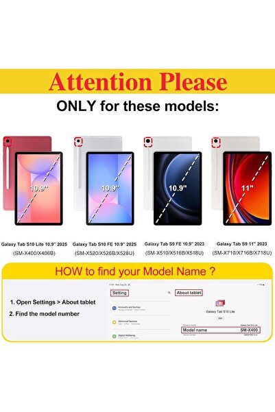 HYX Keyboard Case for Samsung Galaxy Tab S10 Lite/S10 FE/S9 FE 10.9 / S9 11 - Magnetic Detachable Wirele