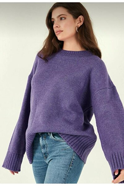 hedef giyim Oversized Crew Neck Plain Knit Sweater