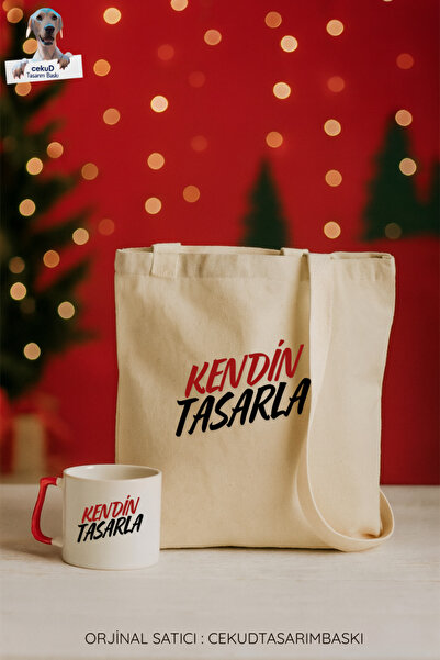 cekud tasarım baskı Kişiye Özel Kendin Tasarla Bez Çanta ve Kupa Bardak Seti ...