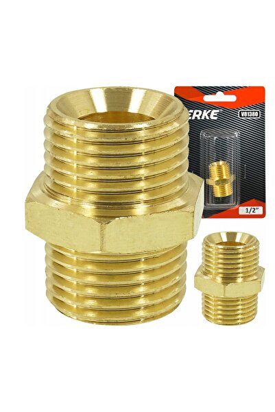 VERKE Niplu cu filet exterior, 1/2, alama,