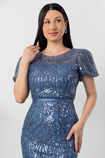 PULLIMM Βραδινό φόρεμα με λεπτομέρεια με χάντρες με λαιμόκοψη BAL152