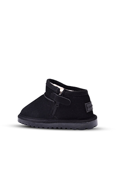 kids A more Kugga Girls' and Boys' Black Color Boots with Fur Inside