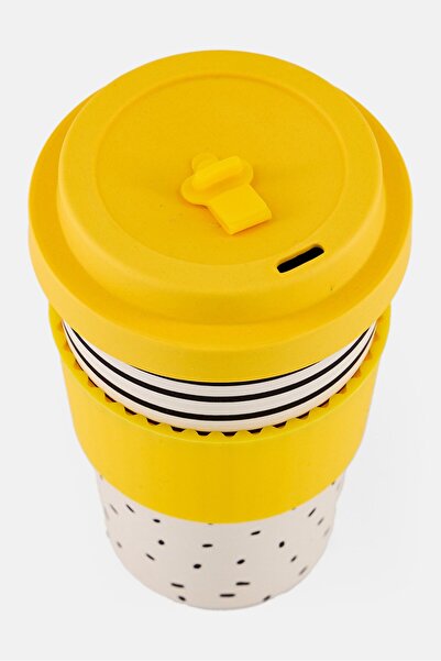 Kitchen Craft Bamboo Letter S Re-usable Travel Mug 410ml, Multicolor