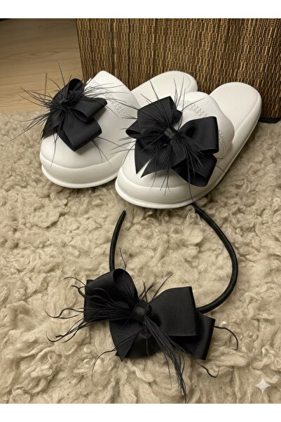 Rengarenk Minikler مجموعة شباشب الأم الحامل المزينة بفيونكة وريش، طقم الأم الحامل، الخروج من المستشفى