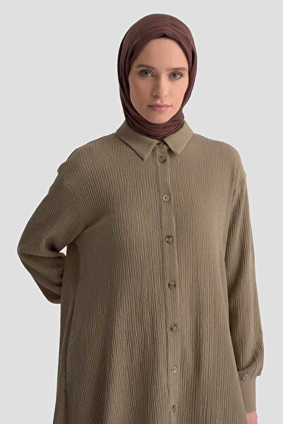 Armine TREND Ribana Detailed Asymmetric Cut Corded Fabric Double Suit with Trousers Camel 25Kt6103