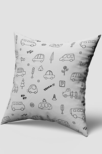 Bebemotto Black and White Cars, Double-Sided, Velvet Fabric, Children's Baby ...