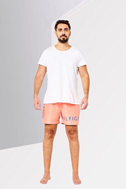 Tommy Hilfiger Men Brand Logo Board Shorts, Coral