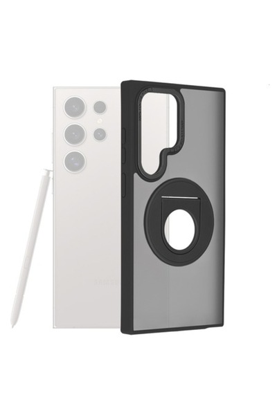 PETITE Carcasă MagSafe TPU pentru Samsung Galaxy S24 Ultra, cu inel, margini negre, spate verde