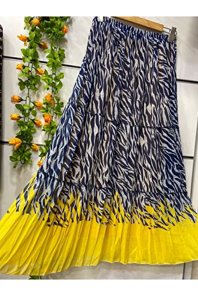 edu collection تنورة شيفون ثلاثية الطبقات بنمط إتيجيسولو مع بطانة