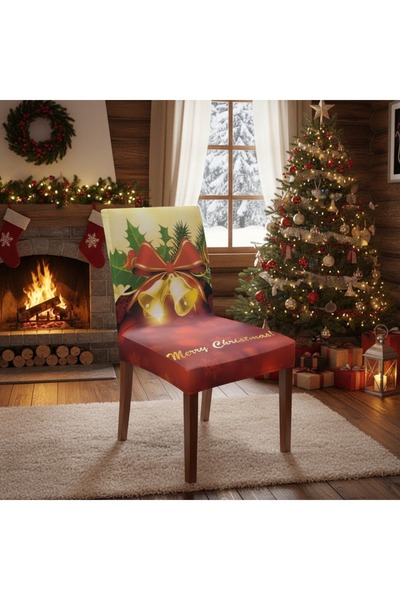 OEM Set of 6 universal chair covers, Christmas pattern printed, polyester, 55 x 45, 6220-45B