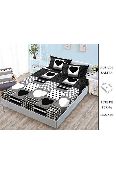 CHIRASO CHIRASO Fitted Sheet Set, Satin Cotton, 160x200 cm and 2 Pillowcases 52x80 cm