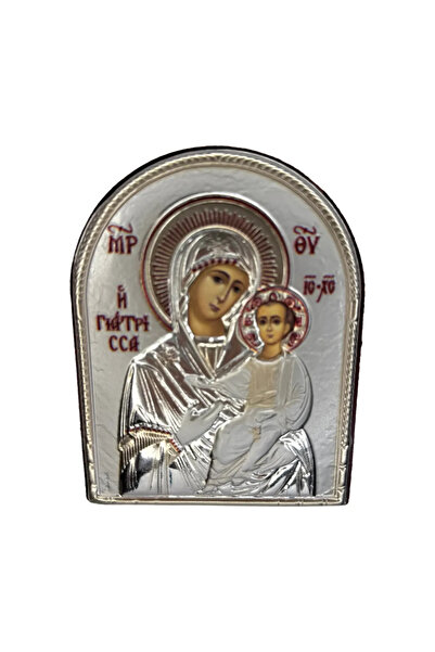 SLEVORI Icoană din argint Mamă și copil 8 x 9 cm