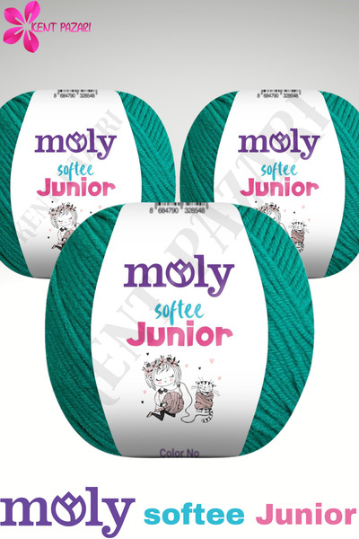 Kent Pazarı Moly Softee Junior 3 Pieces Punch Hand Knitting Yarn Amigurumi Yarn 50 Gr Bag Toy Yarn