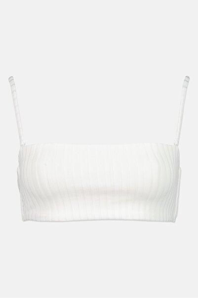 Calvin Klein Women Non Padded Sleeveless Textured Bikini Top, White