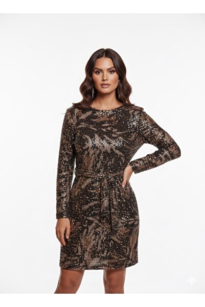 Cb Made In Italy 💥 İtalyan Payetli Desenli Elbise