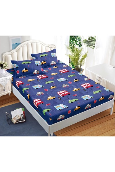 CHIRASO CHIRASO Fitted Sheet Set, Satin Cotton, 160x200 cm and 2 Pillowcases ...