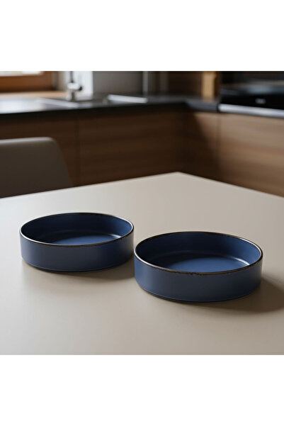 Güral Porselen Ese Valeron 2 Pieces 18 cm Salad Bowl Matte Blue 26L
