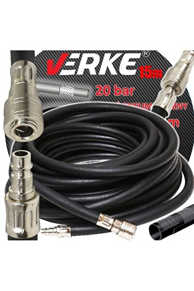 VERKE Furtun compresor aer comprimat 15m, 10x17mm, 20 bari,