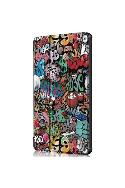 PETITE Husă cu clapă pentru Samsung Galaxy Tab S6 Lite, piele ecologică tip graffiti