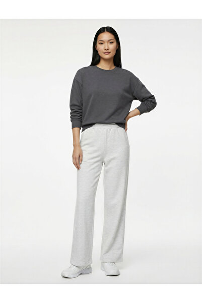Koton Comfortable Fit Elastic Waist Pocket Detail Wide Leg Sweatpants
