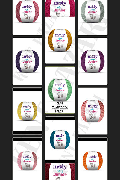 Kent Pazarı Moly Softee Junior 3 Pieces Punch Hand Knitting Yarn Amigurumi Yarn 50 Gr Bag Toy Yarn