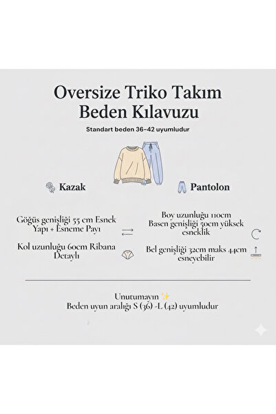 NEWCO Ecru Stripe Detailed Fisherman's Turtleneck Corded Fabric Knitwear Two-Piece Set Comfortable Fit