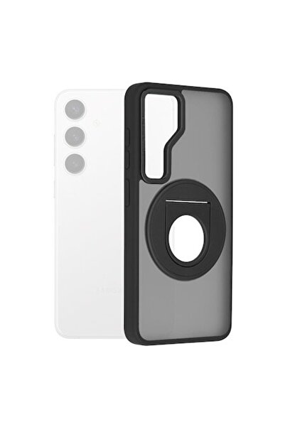 PETITE Carcasă MagSafe TPU pentru Samsung Galaxy S24 cu inel, margini negre, ...