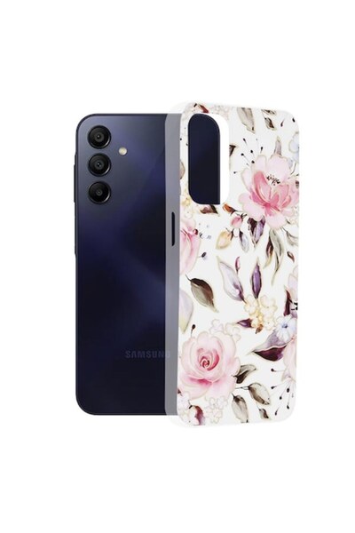 Petite Tuds Carcasă de înaltă protecție pentru Samsung Galaxy A15 4G/A15 5G, Tuds Protect Marble Series N53, ChloePearl Wh