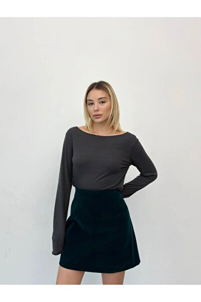 Vinales Кадифена юбка з високою талією на блискавці