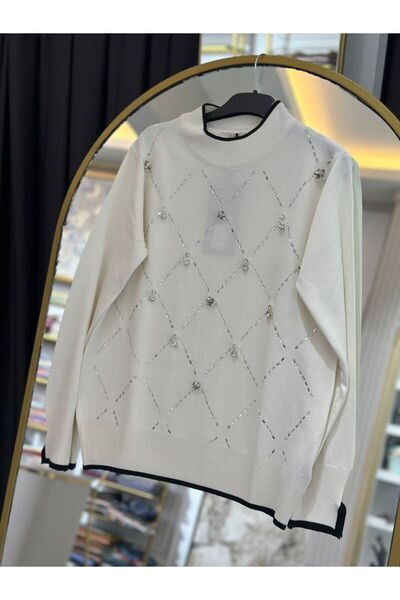 NPRIVE İşleme Detaylı Merserize Bluz Ekru