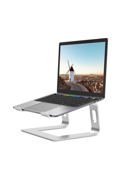OEM Aluminum Portable Ergonomic Laptop Stand (10–15.6", Silver)