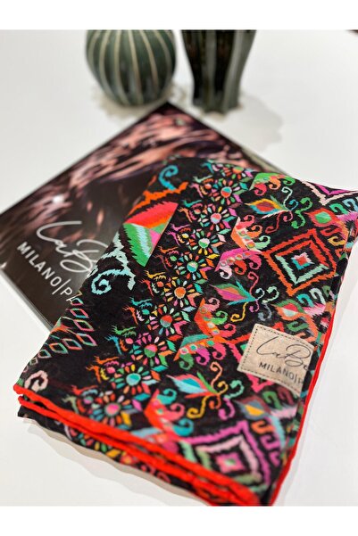 LA BOUTIQUE Organik Güz Serisi Etnik Desen Şal
