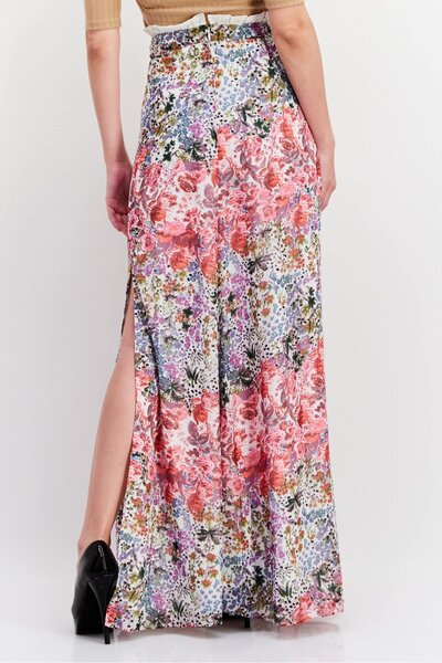 Hope & Ivy Women Floral Print Maxi Skirt, Pink