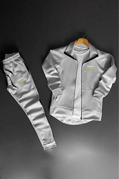 NOFLEN Tokyo Printed Pocket Zippered Scuba Tracksuit Set